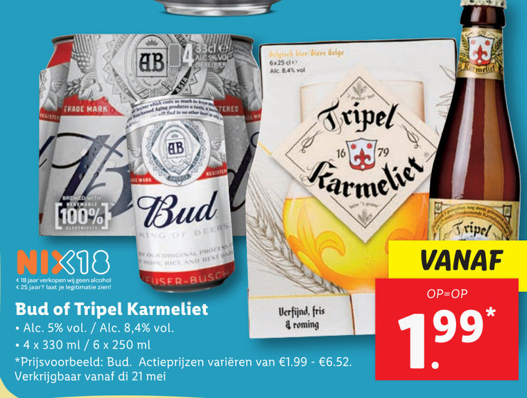 Bud   blikje bier, speciaalbier folder aanbieding bij  Lidl - details