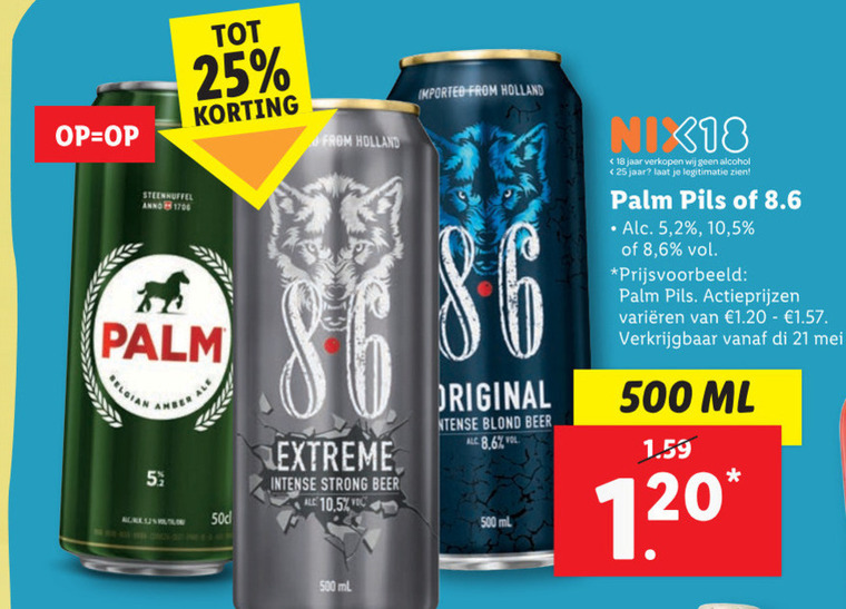 Palm Speciale   speciaalbier, blikje bier folder aanbieding bij  Lidl - details