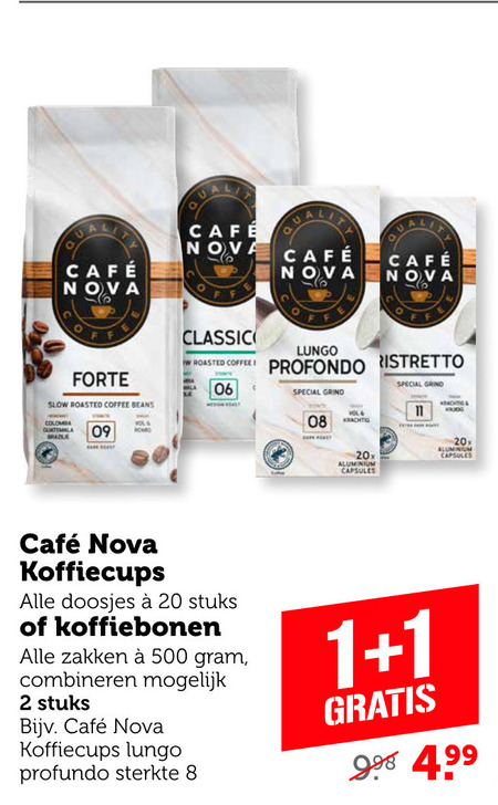 Cafe Nova   koffiecups, koffiebonen folder aanbieding bij  Coop - details