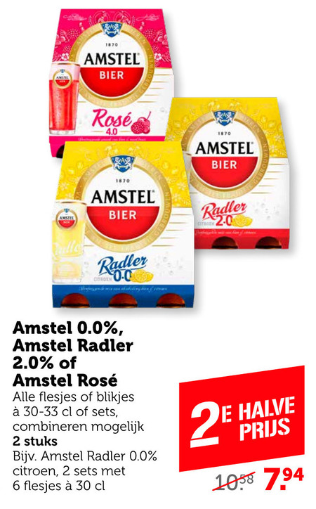 Amstel   alcoholvrij bier, radler bier folder aanbieding bij  Coop - details