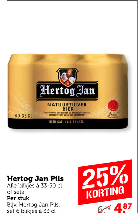 Hertog Jan   blikje bier folder aanbieding bij  Coop - details