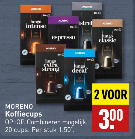 Moreno   koffiecups folder aanbieding bij  Aldi - details