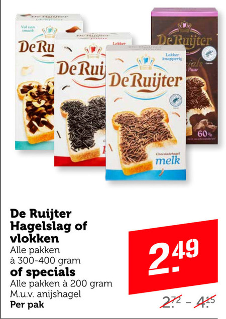 De Ruijter   boterhamvlokken, hagelslag folder aanbieding bij  Coop - details