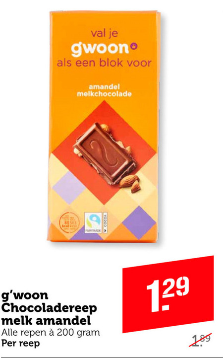 Gwoon   chocolade folder aanbieding bij  Coop - details