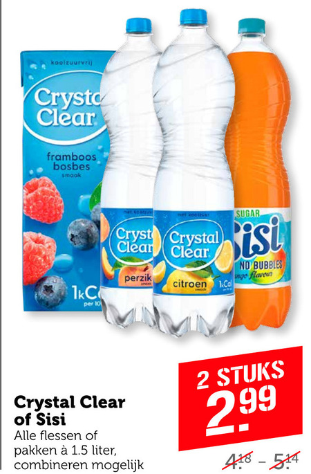 Crystal Clear   frisdrank, fruitdrank folder aanbieding bij  Coop - details