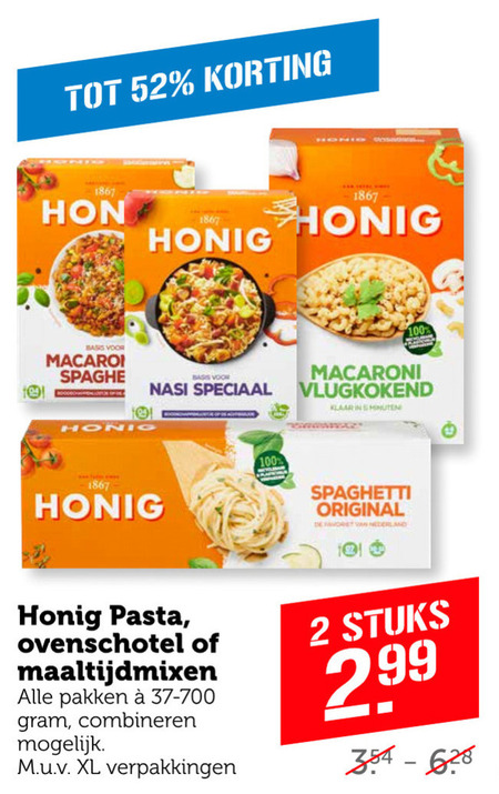 Honig   maaltijdmix, pasta folder aanbieding bij  Coop - details