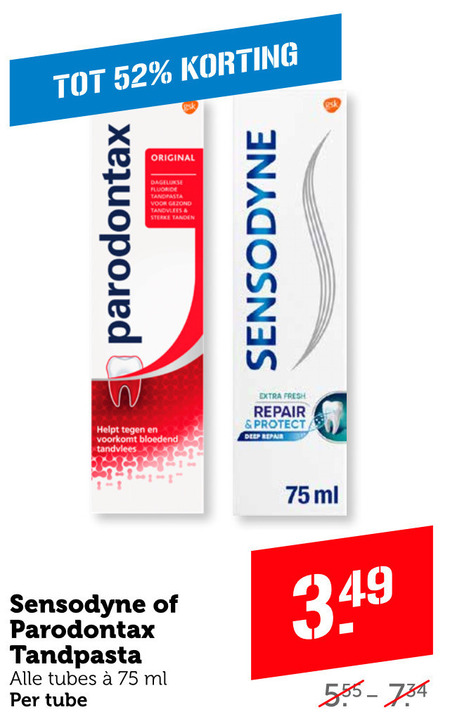 Sensodyne   tandpasta folder aanbieding bij  Coop - details