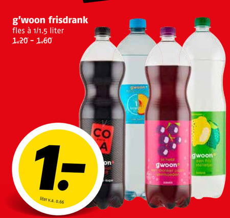 Gwoon   cola, frisdrank folder aanbieding bij  Poiesz - details