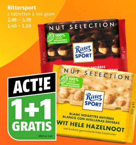 Ritter Sport   chocolade folder aanbieding bij  Poiesz - details