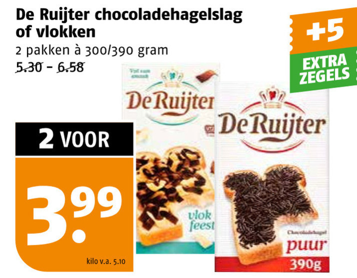 De Ruijter   boterhamvlokken, hagelslag folder aanbieding bij  Poiesz - details