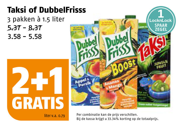 Taksi   fruitdrank folder aanbieding bij  Poiesz - details