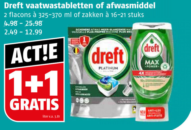 Dreft   vaatwasmiddel, afwasmiddel folder aanbieding bij  Poiesz - details