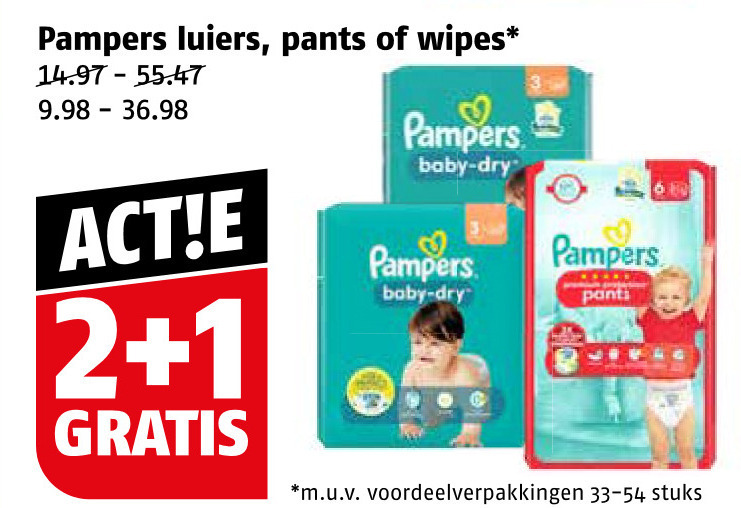 Pampers   luiers, luierbroekjes folder aanbieding bij  Poiesz - details