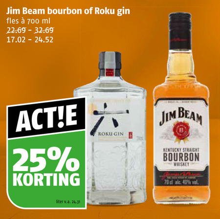 Jim Beam   gin, bourbon folder aanbieding bij  Poiesz - details