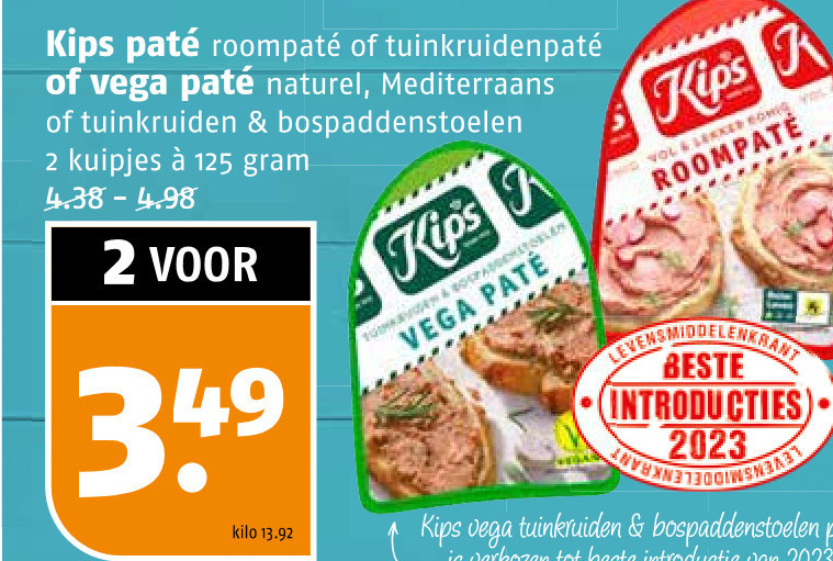 Kips   vegetarisch, pate folder aanbieding bij  Poiesz - details