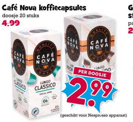 Cafe Nova   koffiecups folder aanbieding bij  Boons Markt - details