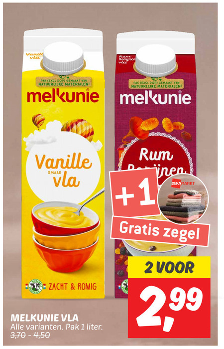 Melkunie   vla folder aanbieding bij  Dekamarkt - details