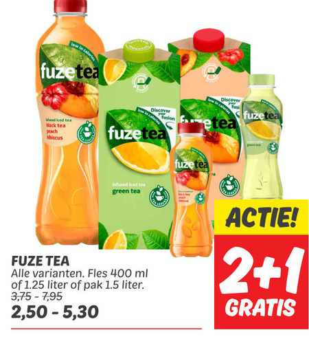 Fuze Tea   ice tea folder aanbieding bij  Dekamarkt - details