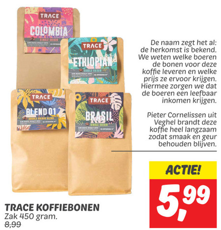 Trace   koffiebonen folder aanbieding bij  Dekamarkt - details