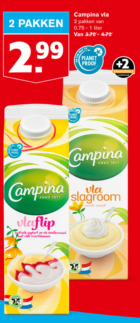 Campina   vla folder aanbieding bij  Hoogvliet - details