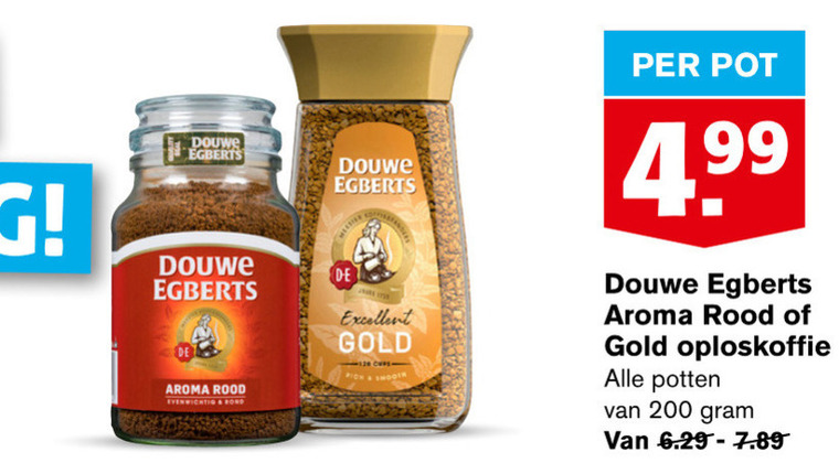 Douwe Egberts   oploskoffie folder aanbieding bij  Hoogvliet - details