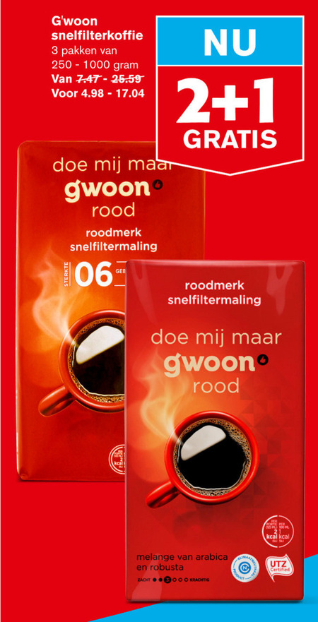 Gwoon   koffie folder aanbieding bij  Hoogvliet - details