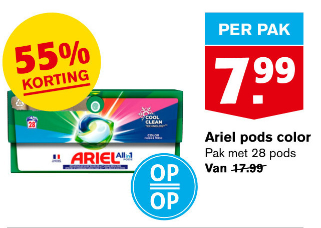 Ariel   wasmiddel folder aanbieding bij  Hoogvliet - details