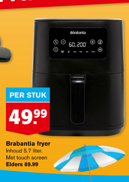 Brabantia   friteuse folder aanbieding bij  Hoogvliet - details