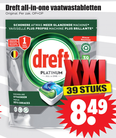 Dreft   vaatwasmiddel folder aanbieding bij  Dirk - details