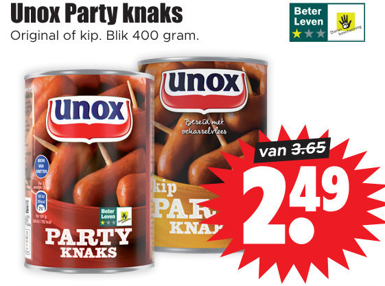 Unox   knakworst folder aanbieding bij  Dirk - details