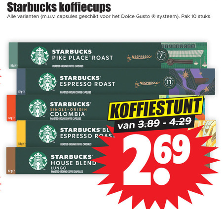 Starbucks   koffiecups folder aanbieding bij  Dirk - details