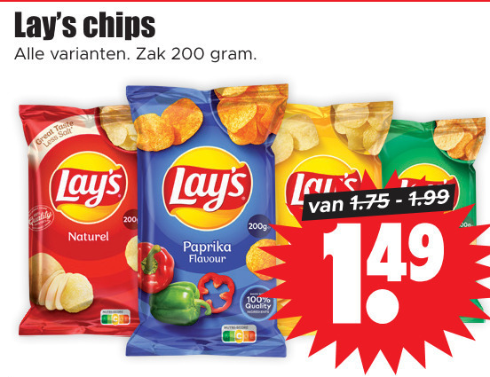 Lays   chips folder aanbieding bij  Dirk - details