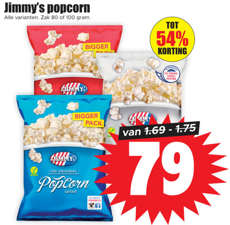 jimmys   popcorn folder aanbieding bij  Dirk - details