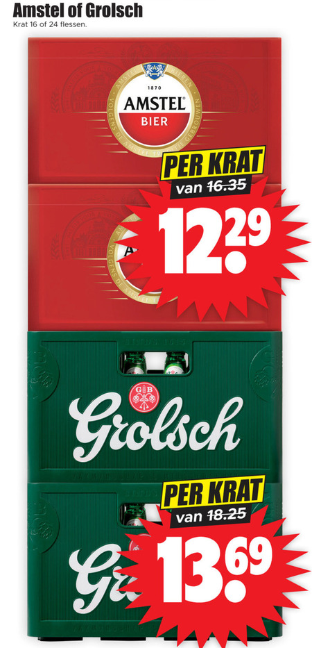 Amstel   krat bier folder aanbieding bij  Dirk - details