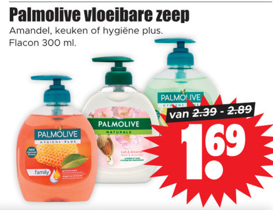 Palmolive   handzeep folder aanbieding bij  Dirk - details