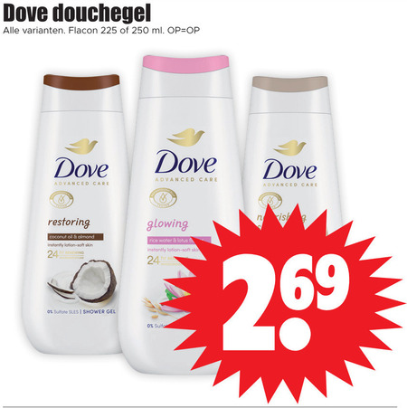 Dove   douchegel folder aanbieding bij  Dirk - details