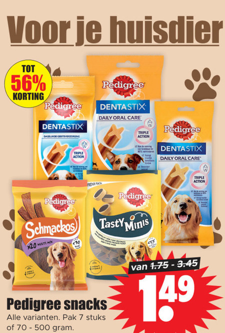 Pedigree Dentastix   hondensnacks folder aanbieding bij  Dirk - details