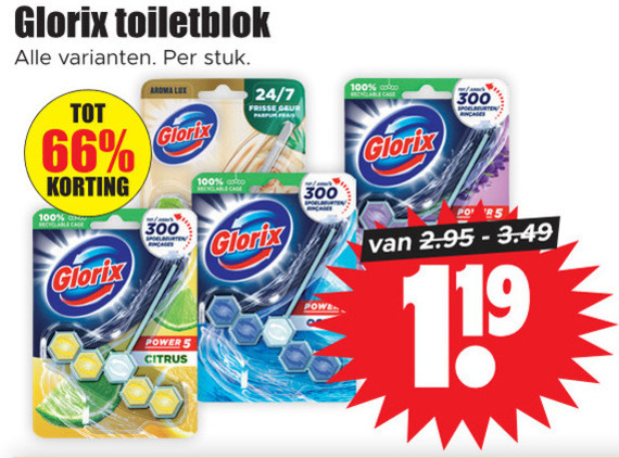 Glorix   toiletblok folder aanbieding bij  Dirk - details