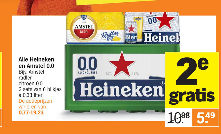 Amstel   blikje bier, alcoholvrij bier folder aanbieding bij  Albert Heijn - details