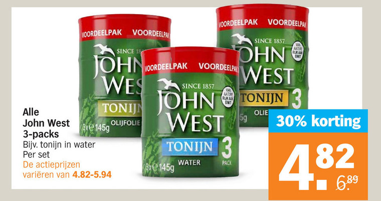 John West   tonijn in blik folder aanbieding bij  Albert Heijn - details