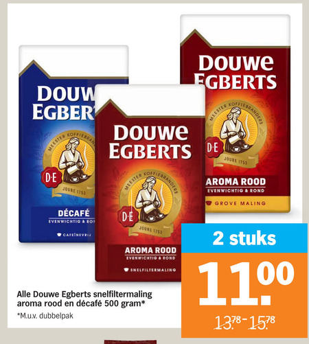 Douwe Egberts   koffie folder aanbieding bij  Albert Heijn - details