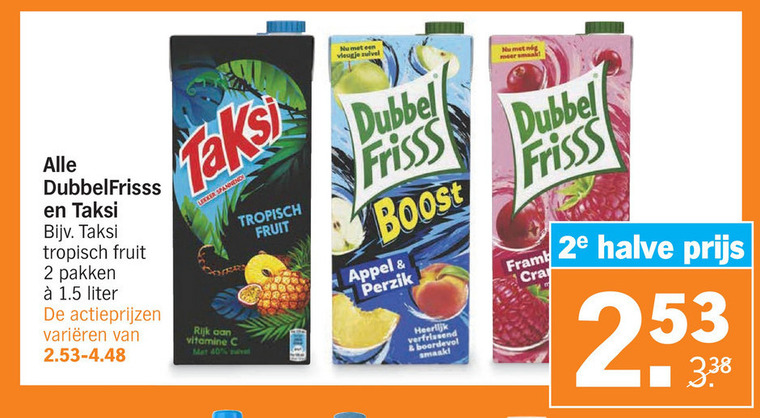 Taksi   fruitdrank folder aanbieding bij  Albert Heijn - details