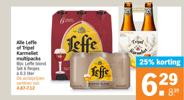 Leffe   speciaalbier, blikje bier folder aanbieding bij  Albert Heijn - details