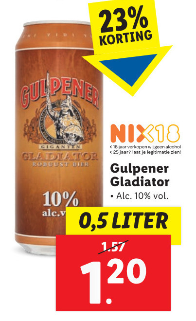 Gulpener Gladiator   speciaalbier folder aanbieding bij  Lidl - details