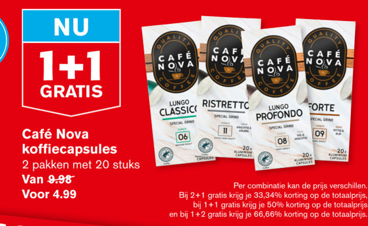 Cafe Nova   koffiecups folder aanbieding bij  Hoogvliet - details