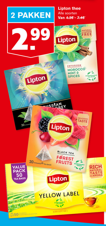 Lipton   thee folder aanbieding bij  Hoogvliet - details