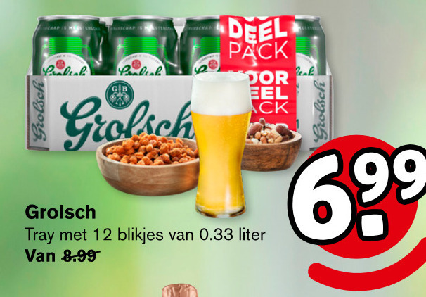 Grolsch   blikje bier folder aanbieding bij  Hoogvliet - details