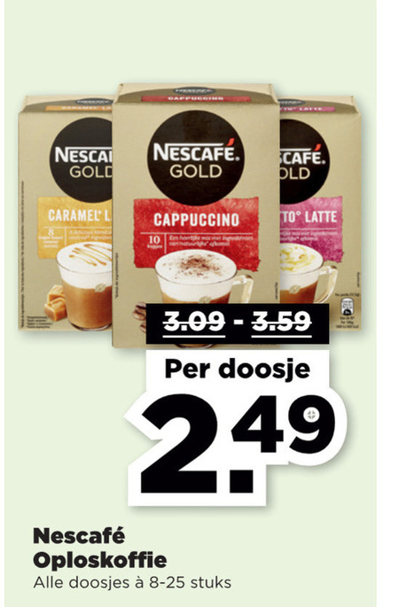 Nescafe   oploskoffie folder aanbieding bij  Plus - details