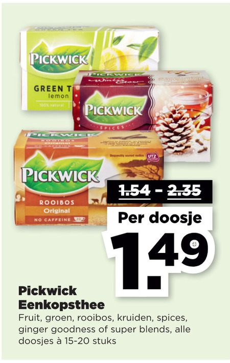 Pickwick   thee folder aanbieding bij  Plus - details