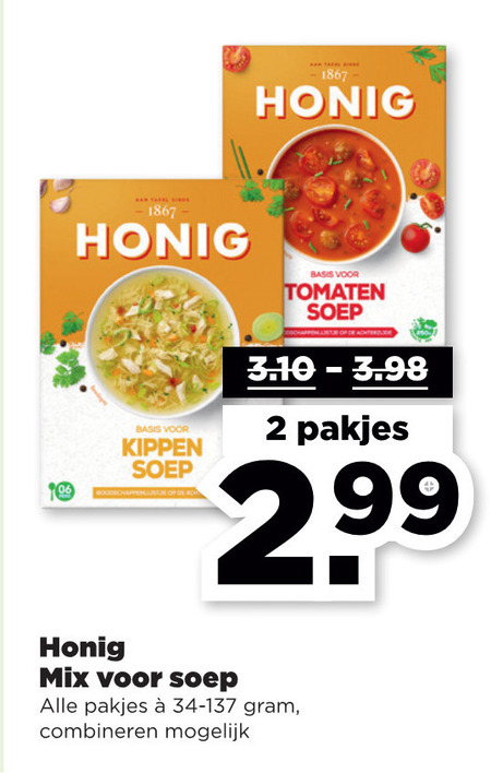 Honig   soep folder aanbieding bij  Plus - details